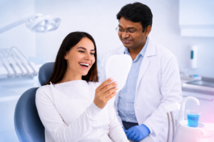 Dr. Nikhil Dentist with a happy patient